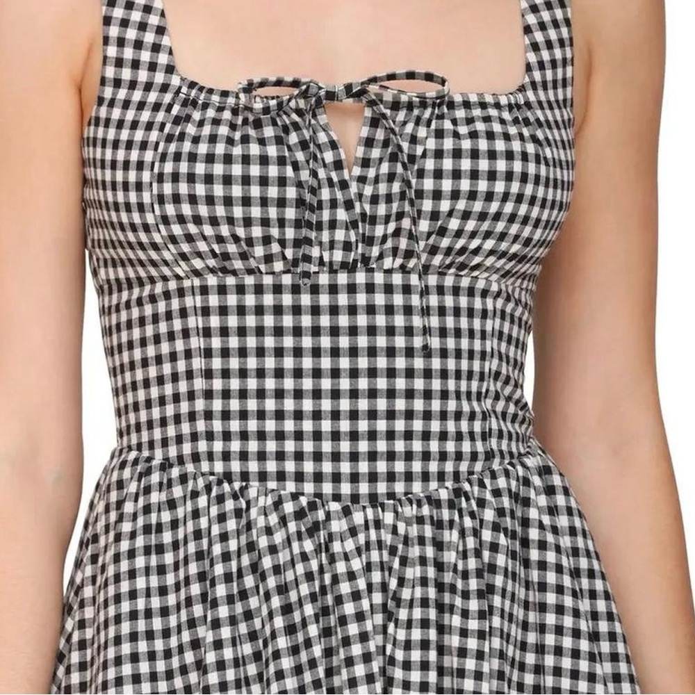 Black and White Gingham Sleeveless Midi/Maxi Dress - Picture 2 of 6